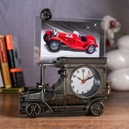 Clock - desktop an alarm clock with a photo frame, di -6 cm dial, 15 x 10 cm, aa