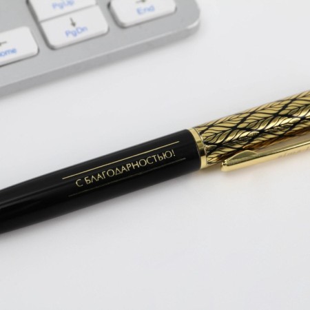 Pen in the gift case “wonderful teacher”, metal, blue paste, 1.0 mm-3