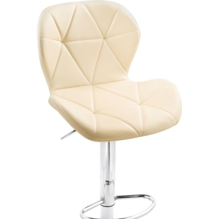 Baric stool Trio metal/eco -leather, chrome/beige 48x52x86 cm-4
