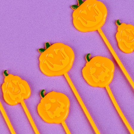 Pumpkin skewers, 12 pieces in a set, orange color-3