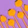 Pumpkin skewers, 12 pieces in a set, orange color