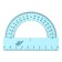 Drawing set 4 objects (ruler 15 cm, square 30 °/ 60 °, 10 cm; square 45 °/ 45 °, 8 cm; transporter 180 °, 9 cm), transparent blue