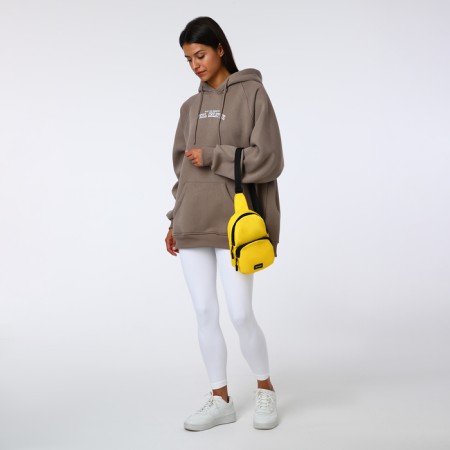 Textura lightning bag, external pocket, yellow color-5