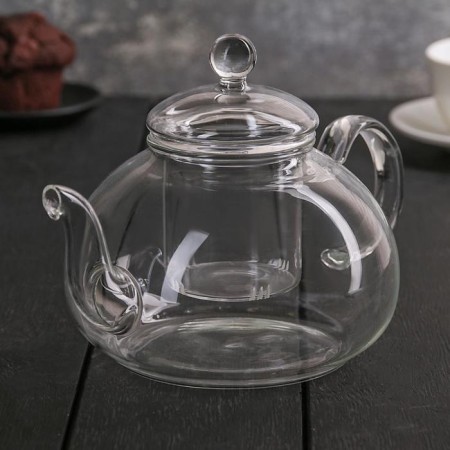 Hot teapot with glass sieve, 1 liter-2