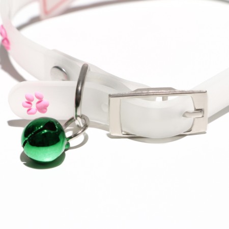 Collar "bow", 28 x 1 cm, Osh 18-24 cm, transparent/pink-2