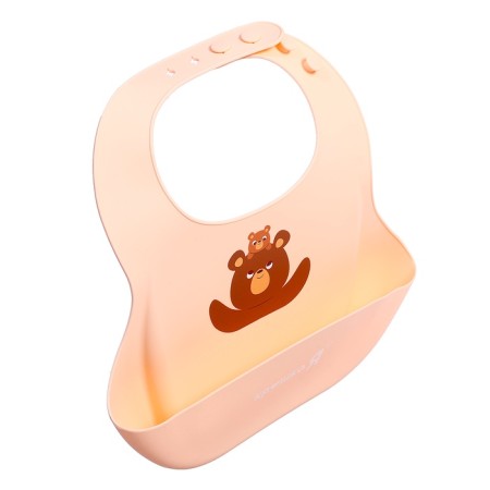 Badion for feeding "Mishutka", silicone, with pocket, beige-5