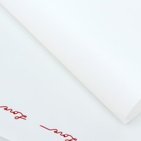 Matte film with a pattern "Romantic Epistle", white color, 60 x 60 cm-1