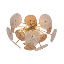 Crystal chandelier Gerhort G22031/6BRS+CL+AMB, 6x60W, E14, 29x53x53 cm, beige color