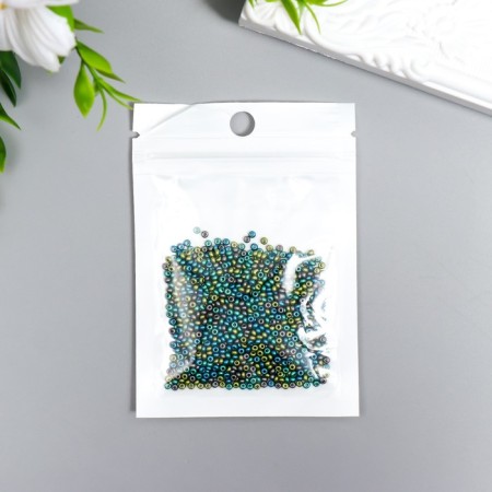 Glass beads 11/0 "metallic. Melange. Blue-green" 10 g-2