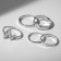Ring set 5 pieces "grace", size mix, color silver