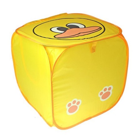 Basket for toys "duckling" with handles and lid, yellow