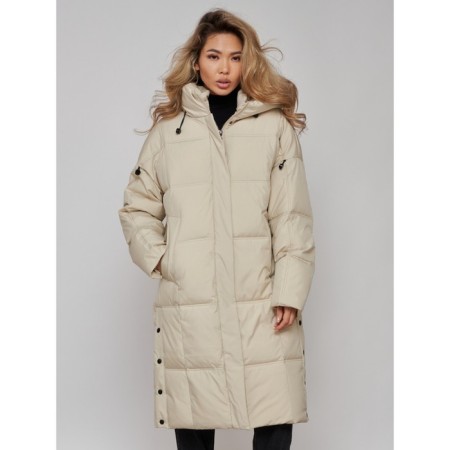 Coat insulated winter female, size 50, beige color-21