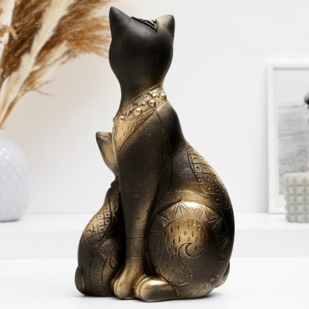 Pig a piggy bank "Cats Pharaohs" Black in gold, 29cm-2