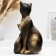 Pig a piggy bank "Cats Pharaohs" Black in gold, 29cm