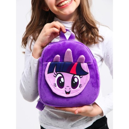 Blue backpack on a zipper, with a pocket, 19x22 cm "Spark", My Little Pony-6