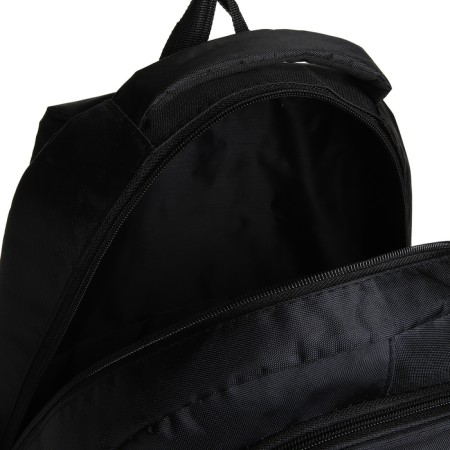 Young backpack from textiles with a zipper, 4 pockets, black/orange color-5