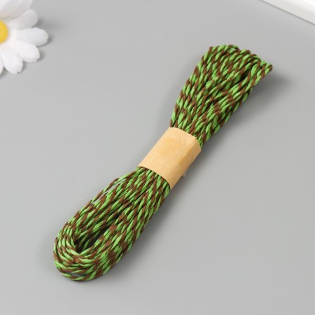 Yarn 100% cellulose "Softino Raffia Color Melange" Washed, green meadow 10m ± 2m-1