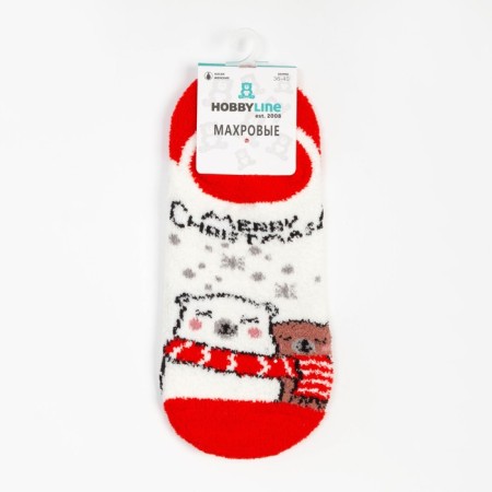 Women's terry shortcuts shortened "bears", white color, size 36-40-4