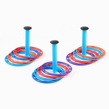 Children's ringbrush, home and street game, set 3 racks, 12 rings-1