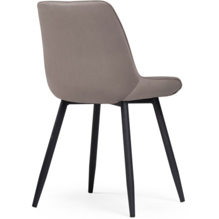 Stool on a metal frame Seda metal/velor, white/latte 50x56x82 cm-3