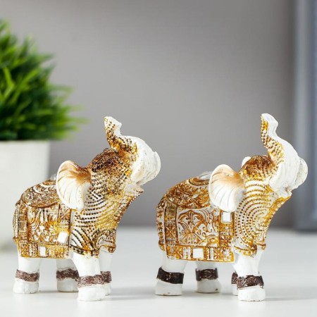 Polystone souvenir "White Elephant with a Popone from the Arab carpet" mix 7.8x7.5x3.2 cm