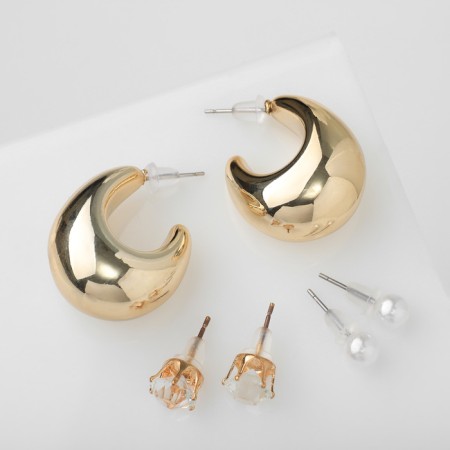 Earrings set 3 pairs "drop" color gold-6