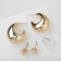 Earrings set 3 pairs "drop" color gold