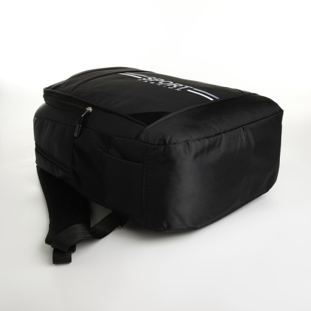 Youth backpack on a zipper, 4 pockets, black/blue color-4