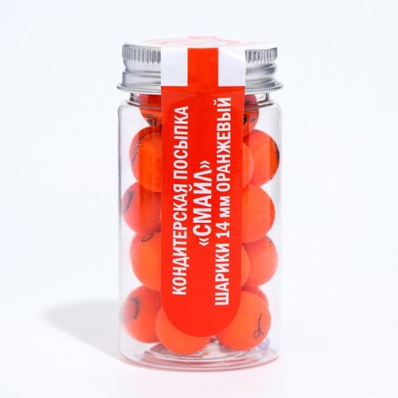 Confectionery Sprinking Smiles 14 mm balls, orange, 50 g-1