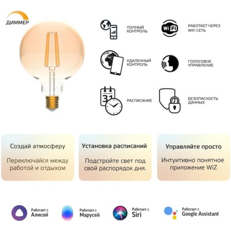 Smart lamp Gauss Smart Home G95 E27 Wi-Fi (1320112)-8