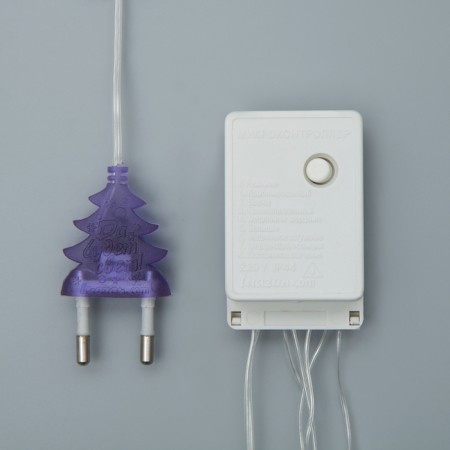 Garland “thread” 10 m, IP20, transparent thread, 100 LED, purple glow, 8 modes, 220 V-3