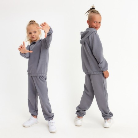 Kids (hoodies, trousers) minku color gray, height 122-1