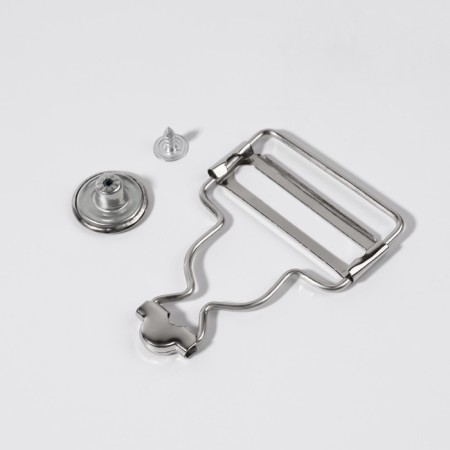 Fasteners for overalls, with buttons, 38 mm, 10 pcs, silver color-2