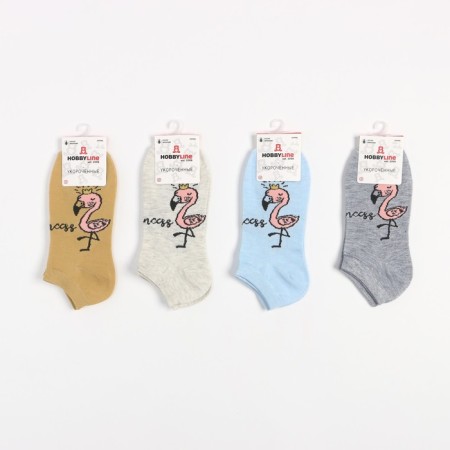 Women's socks "Flamingo", color mix, size 36-40-7
