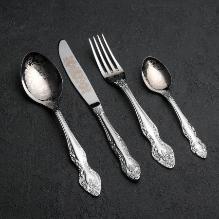 A set of cutlery "Troika", 24 items, art painting, decorative box-1