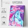Picture on numbers on a canvas with a subframe "Unicorn in Colors", 30x20 cm