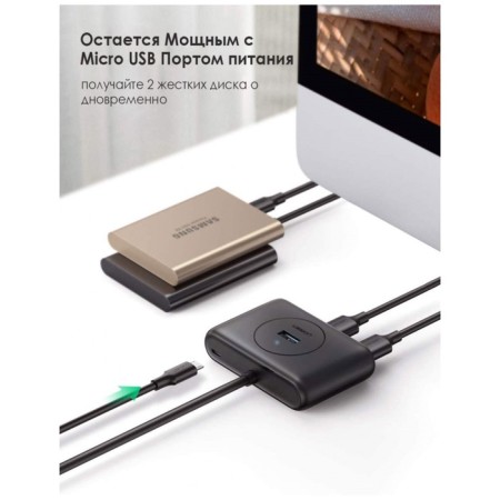 USB concentrator (hub) ugreen 4 x USB 3.0, 1 m, black color (20291)-4