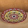 Plate of the Rishtan ceramics "Kalam", 23 cm, red-yellow, Mix patterns