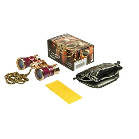 Binoculars Theater Veber Opera BGC, 3 × 25, D07, with a chain, red / gold color-2