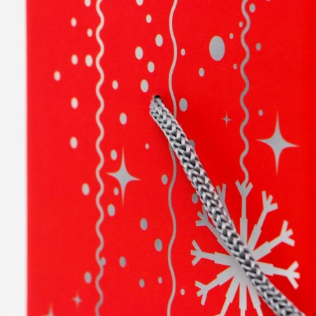 New Year. New Year's gift box, under the champagne "snake on red" with rope. pen 11*11*35 cm.-2
