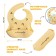Bibslate for feeding "lemon" silicone with pockets, yellow color