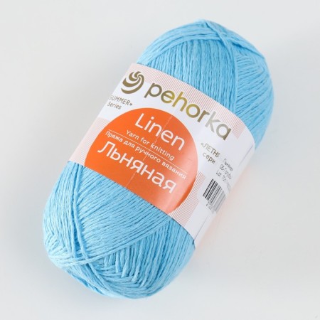 Yarn "linen" 55% linen, 45% cotton 330m/100g (05 blue)-1