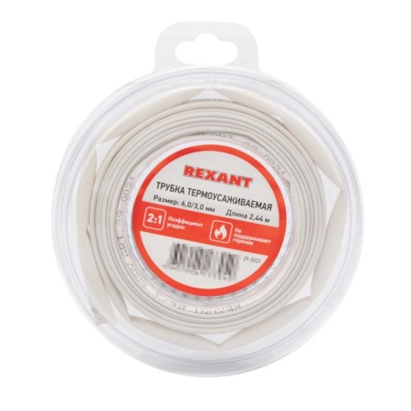 The heat -assigned NG tube is 6.0/3.0mm, white, 2,44M REXANT video