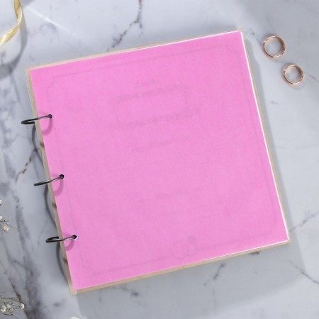 Book of wishes for a wedding in a wooden cover "Rose".-2