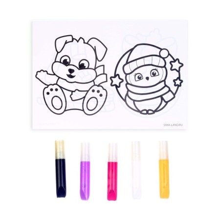 Stained-glass figures and engraving-opener “New Year! Animals ", a set for creativity-5