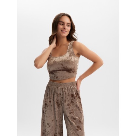 TOP female KAFTAN VELVET 48-50, coffee-6