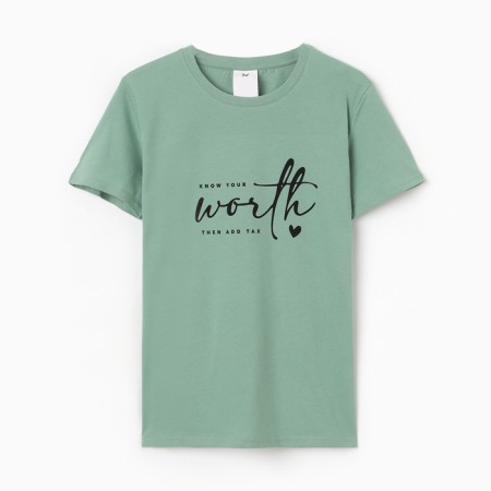 Women's T -shirt "World", green color, size 50