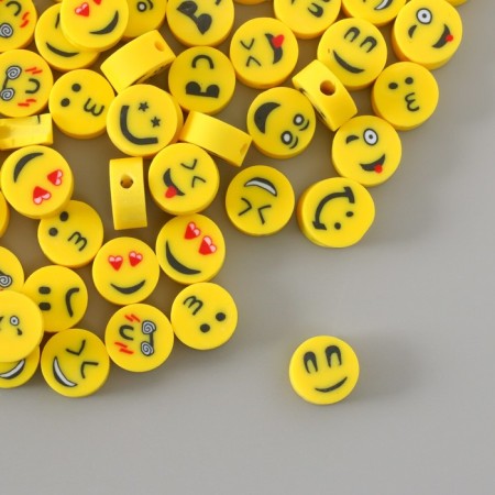 Beads Rubber Figure "Smiley" Mix, UP. 500 pcs.-1