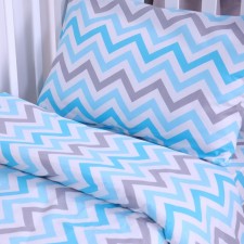 Baby Baby Baby Sigzag Blue 112x147 cm, 60x120 cm per elastic band, 40x60 cm, calico 125 g/m, 100% cotton