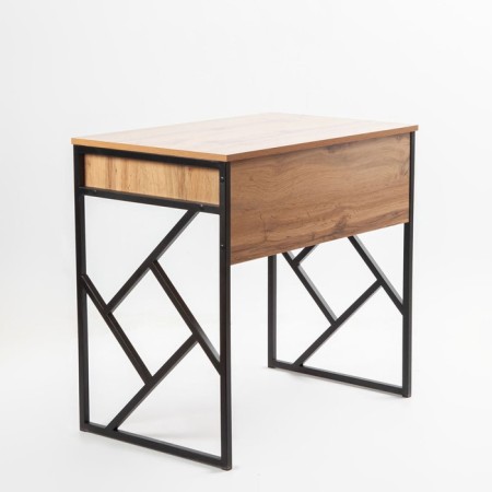 Written table Frame New, 800 × 510 × 760 mm, with a box and shelf, oak vanan / ferrous metal-8